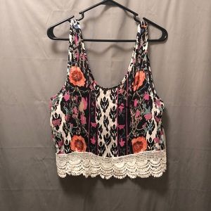 Floral crop tank top